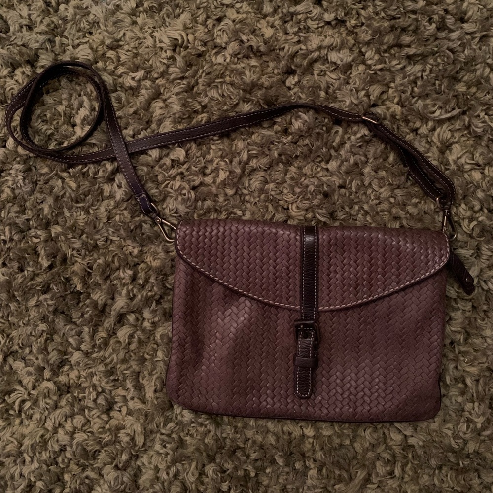 Roots leather bag